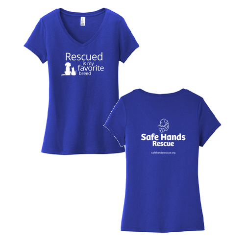 District Women's Very Important Tee  V-Neck -- Deep Royal (Rescued Logo)