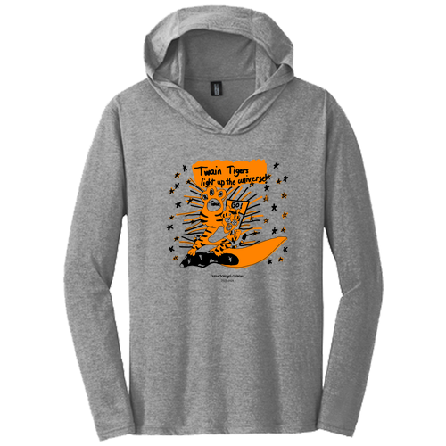 District Made Mens Perfect Tri Long Sleeve Hoodie T-Shirt -- Grey Frost