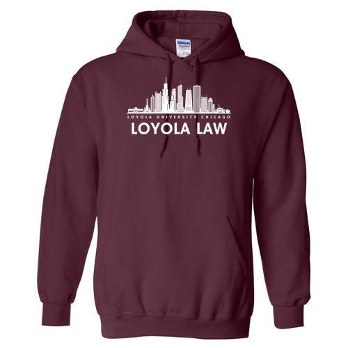 Chicago Skyline Hooded Sweatshirt -- Maroon