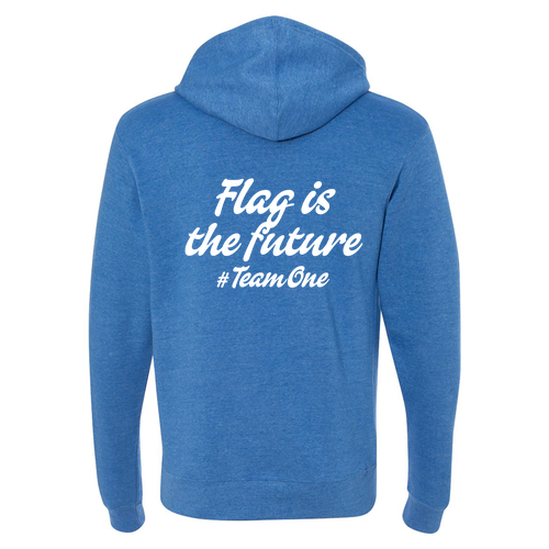 J America J America Men's Triblend Fleece Hooded Sweatshirt Solid Colors -- Cool Royal Triblend