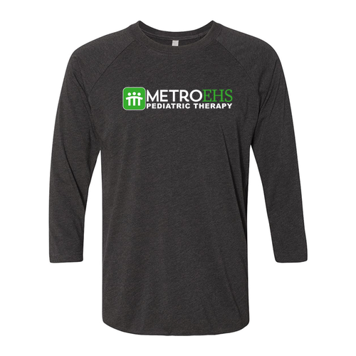 Next Level Unisex Tri-Blend 3/4 Sleeve Raglan -- Vintage Black / Vintage Black