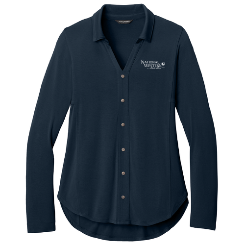 Port Authority Women’s Luxe Knit Button Tunic -- River Blue Navy