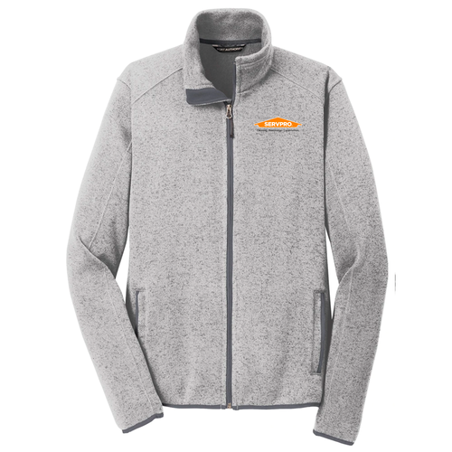 Port Authority Sweater Fleece Jacket -- Grey Heather