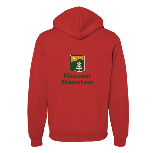 Pleasant Mountain Logo 2 Full color -- Pullover Hooded Sweatshirt Red