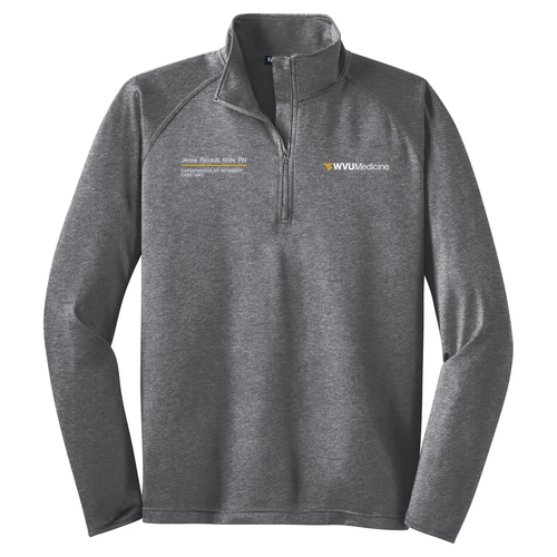 Sport Tek Sport Wick Stretch Half Zip Pullover -- Charcoal Grey Heather