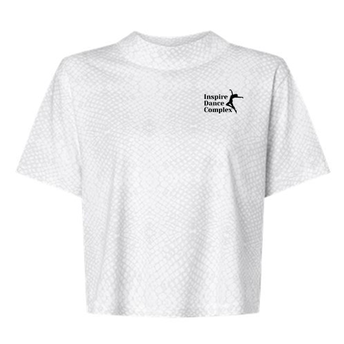 Mystery Manor Ladie' Boxy Tee -- White Reptile