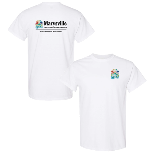 Gildan Heavy Cotton Basic T-Shirt Front & Back -- White