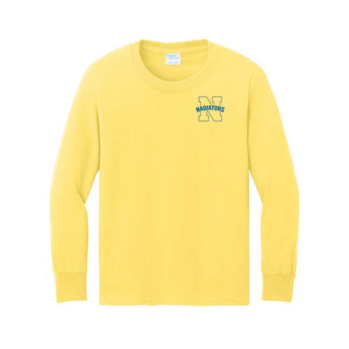 Port and Company Youth Long Sleeve 100% Cotton T-Shirt -- Yellow
