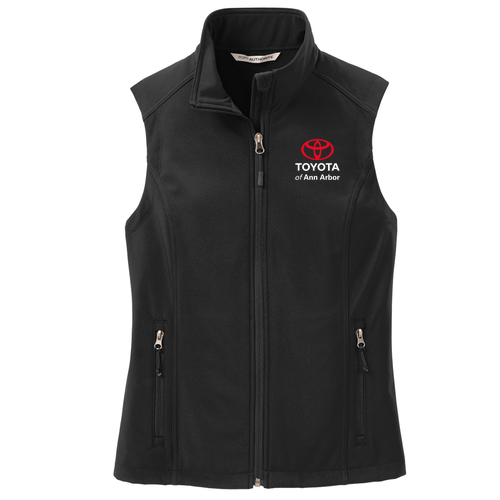 Ladies Port Authority Core Soft Shell Vest -- Black, Toyota Logo