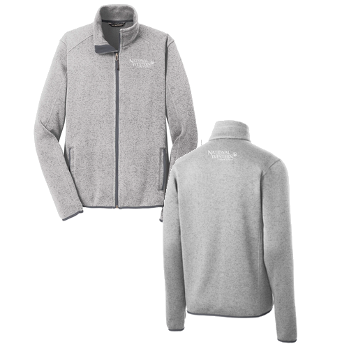 Port Authority Sweater Fleece Jacket -- Grey Heather