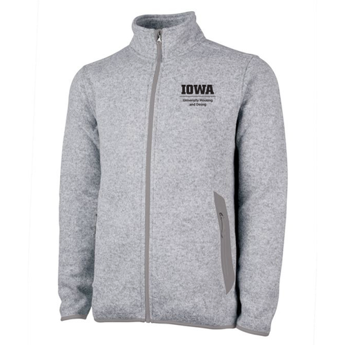 Charles River Mens Heathered Fleece Jacket -- Light Grey Heather