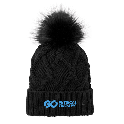 New Era Faux Fur Pom Beanie -- Black