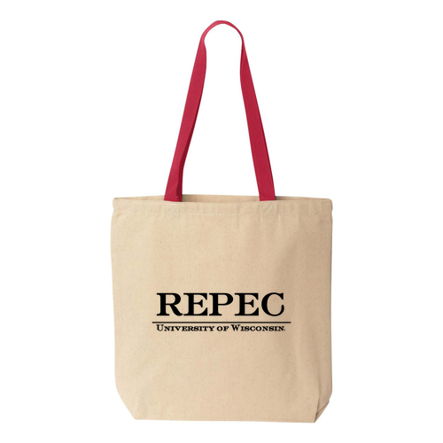 Liberty Bags Canvas Tote with Contrasting Handles -- Natural / Red