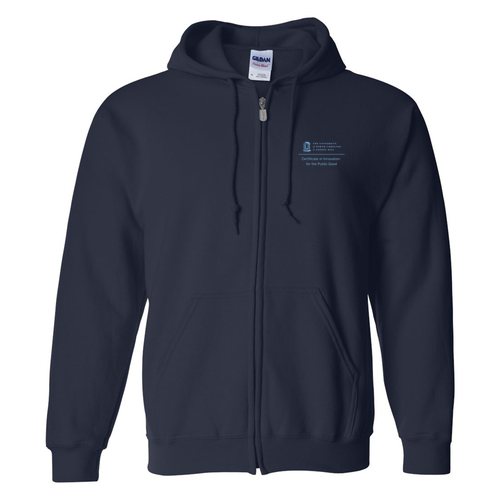 Gildan Full Zip Hooded Sweatshirt -- Navy