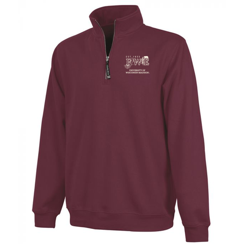 Charles River Crosswind Quarter Zip Sweatshirt -- Maroon (Embroidery)