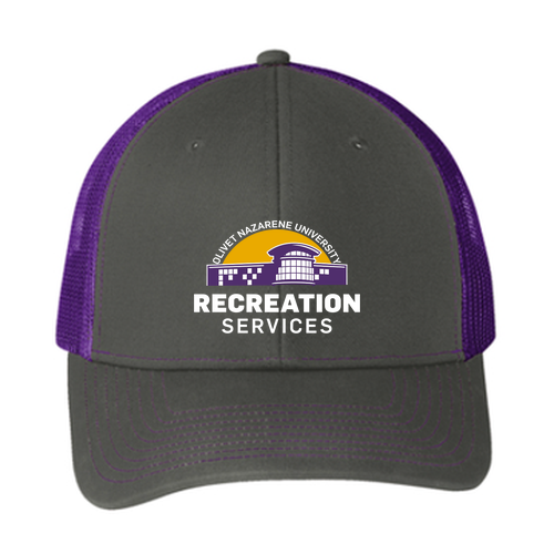 Port Authority Snapback Trucker Cap -- Grey Steel / Purple