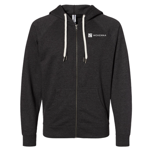 Independent Trading Lightweight Terry Full-Zip Hoodie -- Charcoal Heather