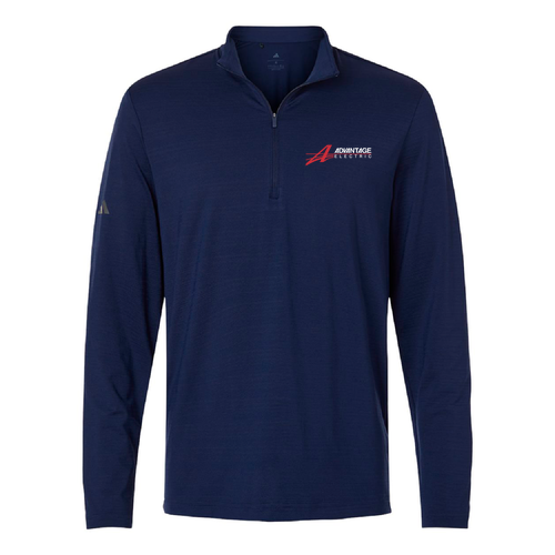 Adidas Textured Stripe Quarter-Zip Pullover -- Dark Blue, AES