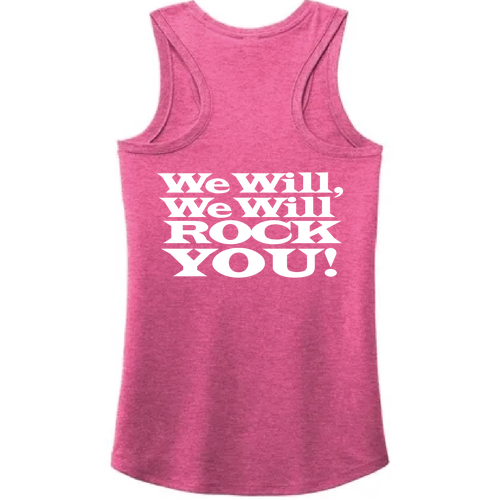 District Made Ladies Perfect Tri Racerback Tank -- Fuchsia Frost