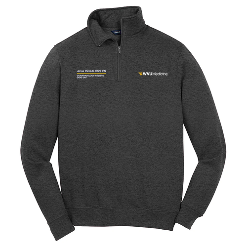 Sport Tek Quarter Zip Sweatshirt -- Graphite Heather
