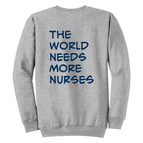 More Nurses Port and Company Classic Crewneck Sweatshirt -- Athletic Heather