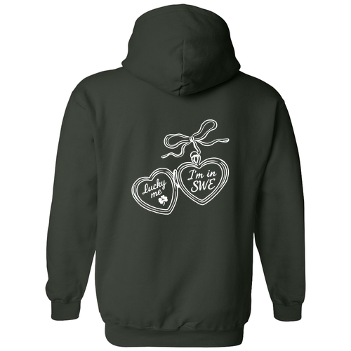 Gildan Heavy Blend Hooded Sweatshirt -- Forest Green Locket Design