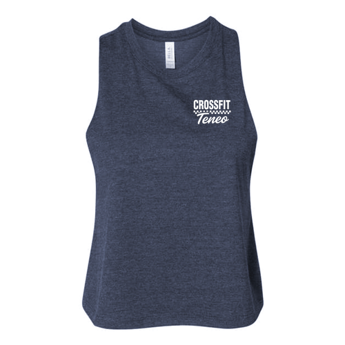Ladies Bella Canvas Soft Racerback Cropped Tank -- Heather Navy