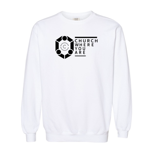 Mens/Unisex Comfort Colors Crewneck Sweatshirt -- White