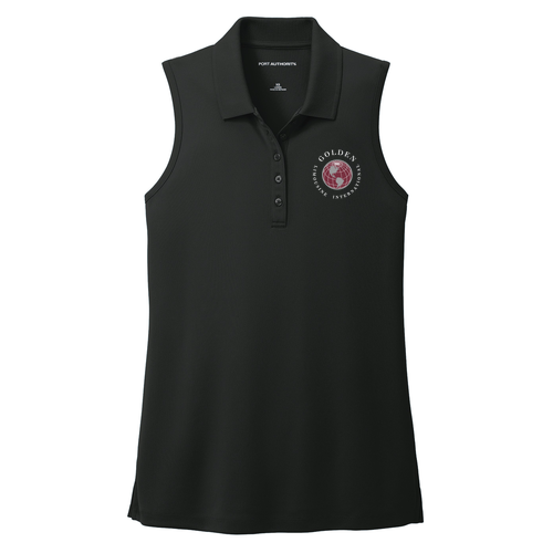 Port Authority Ladies Dry Zone Uv Micro-Mesh Sleeveless Polo -- Deep Black