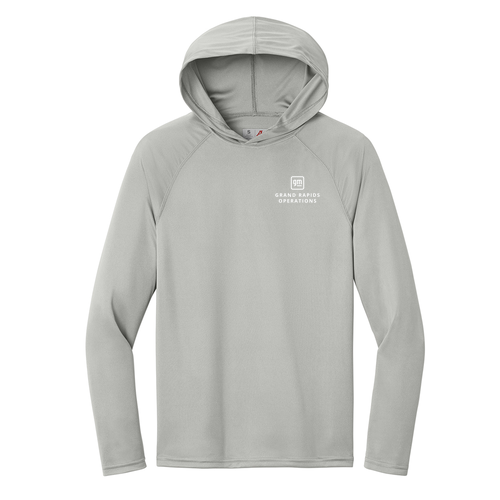 A4 Cooling Performance Long Sleeve Hooded Tee -- Silver