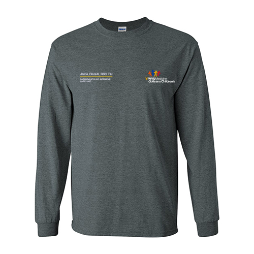 Gildan Ultra Cotton Longsleeve Basic T-Shirt -- Dark Heather