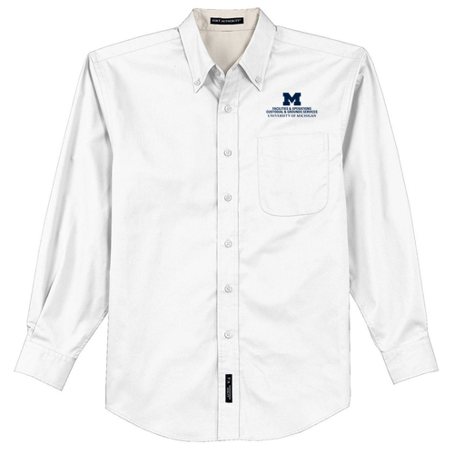 Port Authority Easy Care Long Sleeve Shirt -- White / Light Stone, $33