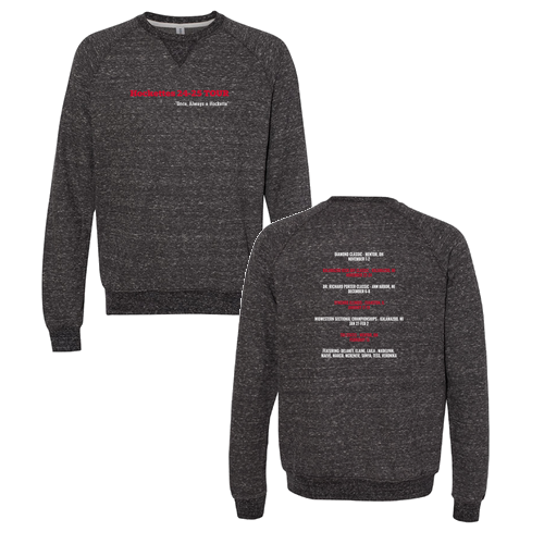 Mens/Unisex Jerzees Snow Heather French Terry Crewneck Sweatshirt -- Black Ink