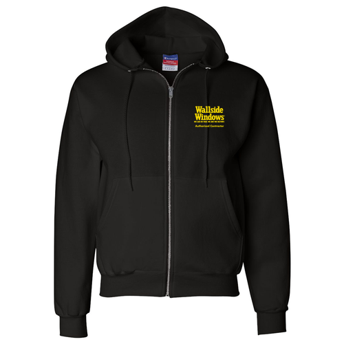 Champion Powerblend Full-Zip Hooded Sweatshirt -- Black