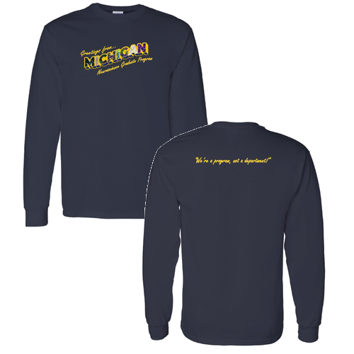 Mens/Unisex Gildan Heavy Cotton Long Sleeve Basic T-Shirt -- Navy