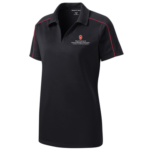 Sport-Tek Ladies Micropique Sport-Wick Piped Polo -- Black / True Red