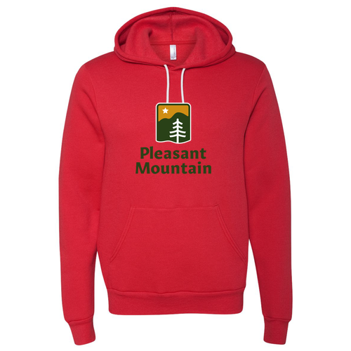 Pleasant Mountain Logo 1 Full color -- Pullover Hooded Sweatshirt Red