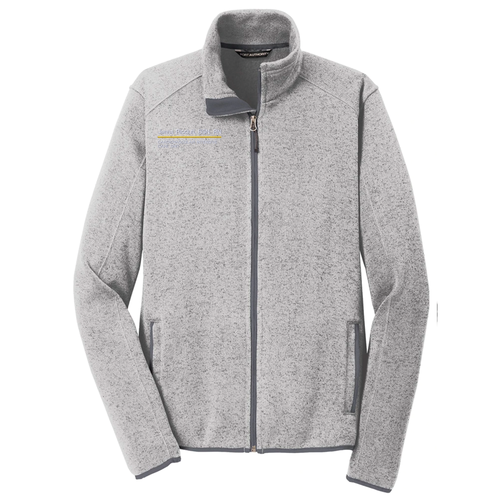 WVU Medicine Port Authority Sweater Fleece Jacket -- Grey Heather