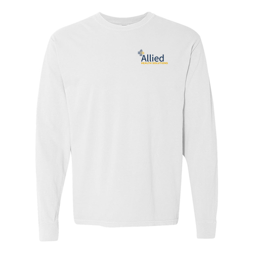 Screen Printed Comfort Colors Ringspun Long Sleeve Tee -- White
