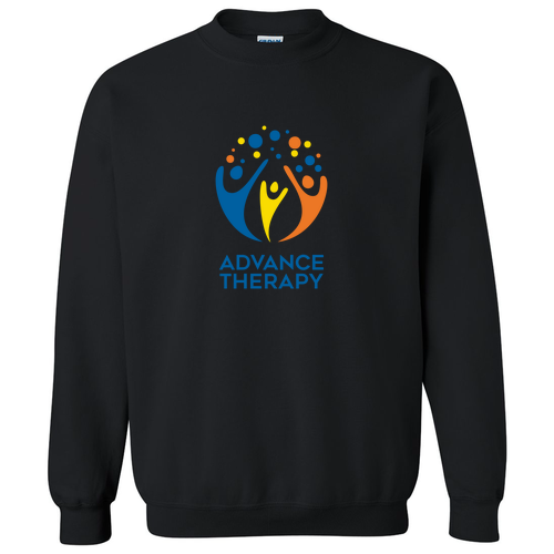 Screenprinted Gildan Heavy Blend Crew Neck Sweatshirt -- Black