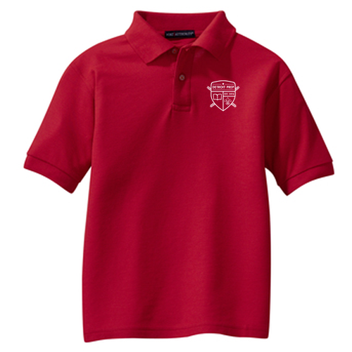 Youth Port Authority Silk Touch Pique Sport Shirt -- Red