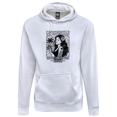 Blackwork Adult Hooded Sweatshirt -- White