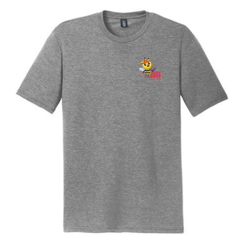 District Made Mens Perfect Tri Crew Tee Fiesta -- Grey Frost