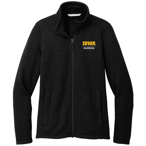 Port Authority Ladies Arc Sweater Fleece Jacket -- Deep Black