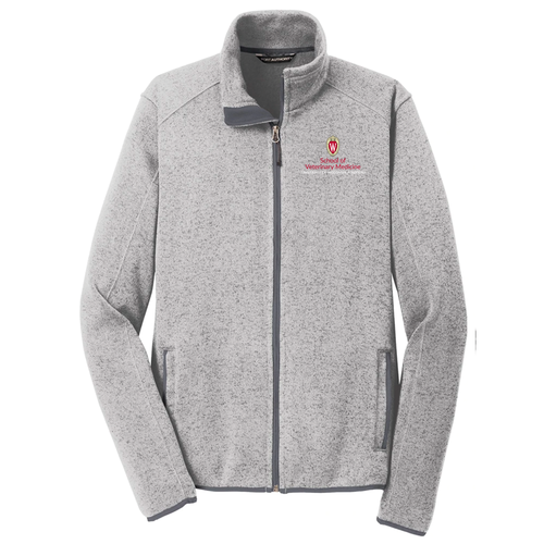 Port Authority Sweater Fleece Jacket -- Grey Heather