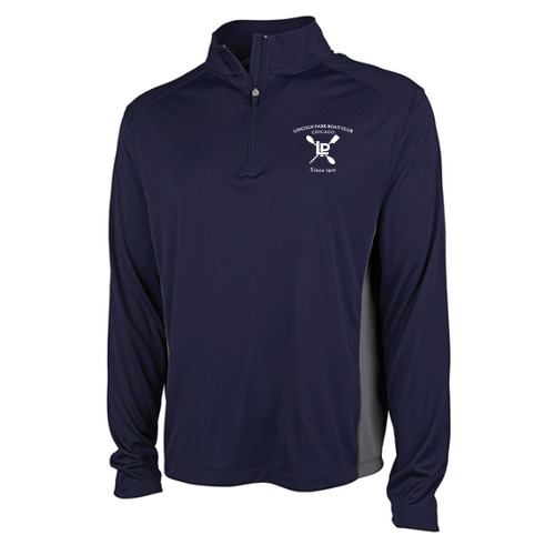 Charles River Men's Horizon Quarter Zip Pullover -- Navy / Grey