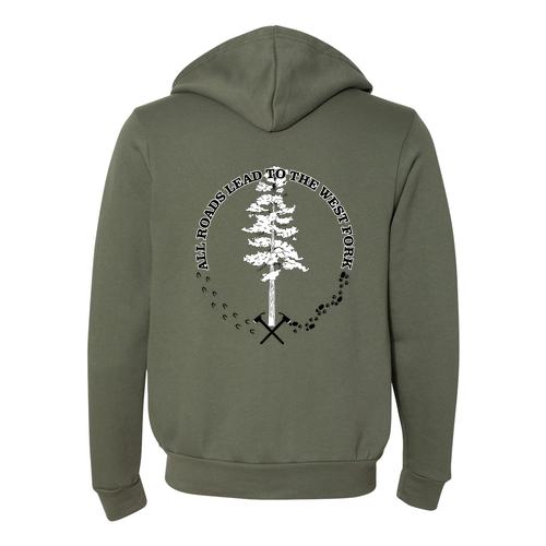 Bella Canvas Unisex Full-Zip Hooded Sweatshirt -- Military Green