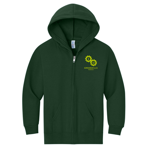 Youth Jerzees 8 Oz., 50/50 Nublend Full Zip Hoodie -- Forest Green