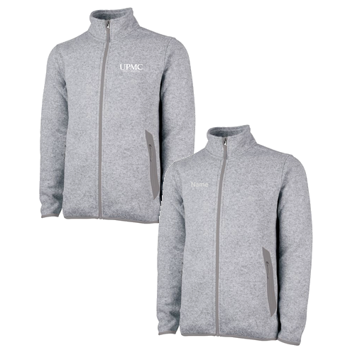 Charles River Mens Heathered Fleece Jacket -- Light Grey Heather