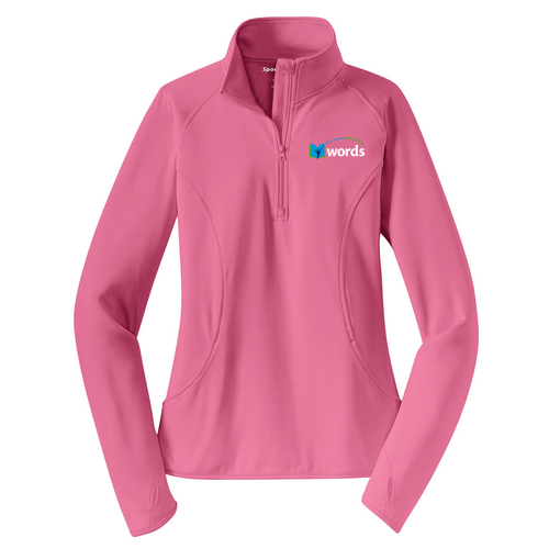 Sport Tek Ladies Sport Wick Stretch Half Zip Pullover -- Dusty Rose